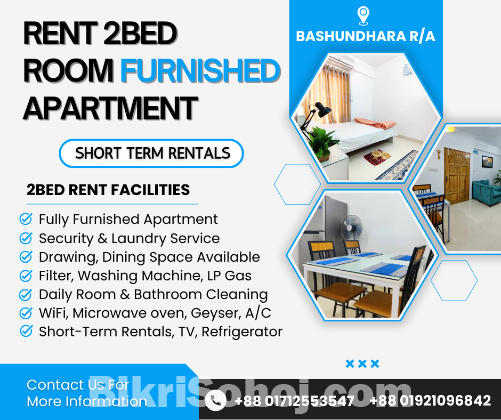 Two-Bedroom Serviced Apartment Rent In Bashundhara R/A.
